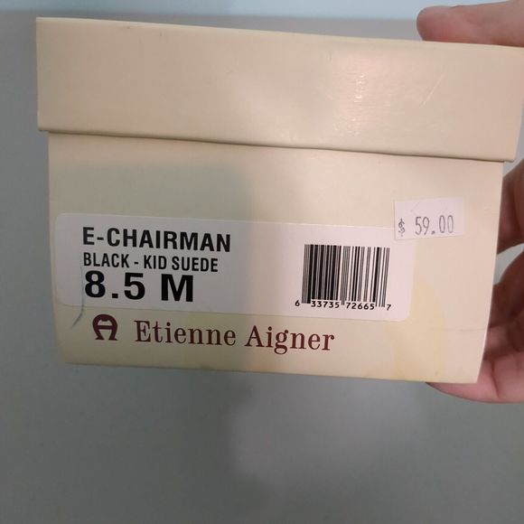 Etinne Aigner women shoes Size 8.5 chairman suede black slip on bow prep… - Picture 5 of 5